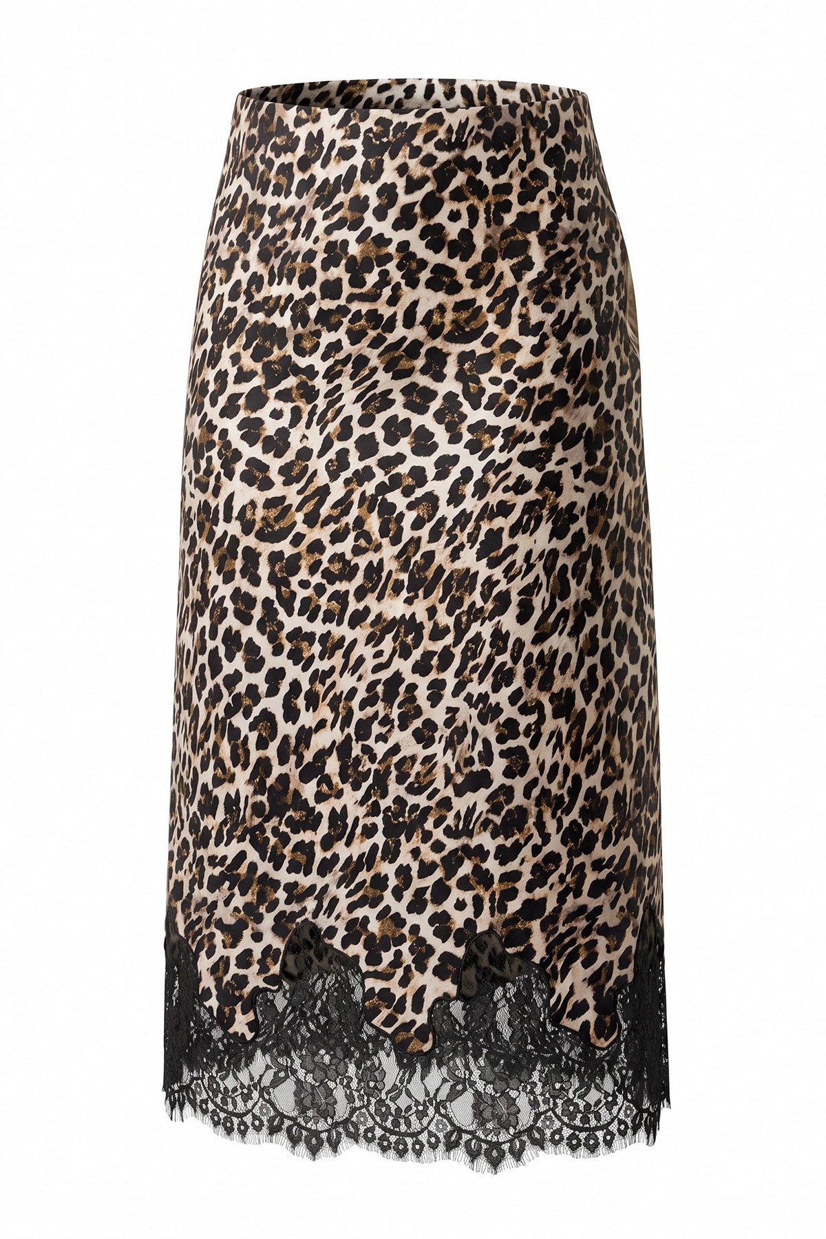 Womens Leopard Silk Satin Midi Skirts | CicyBell