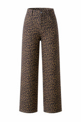 Womens Leopard Print Straight Leg Jeans | CicyBell