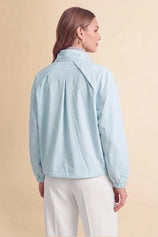 Womens Light Blue Cropped Bomber Jackets | CicyBell