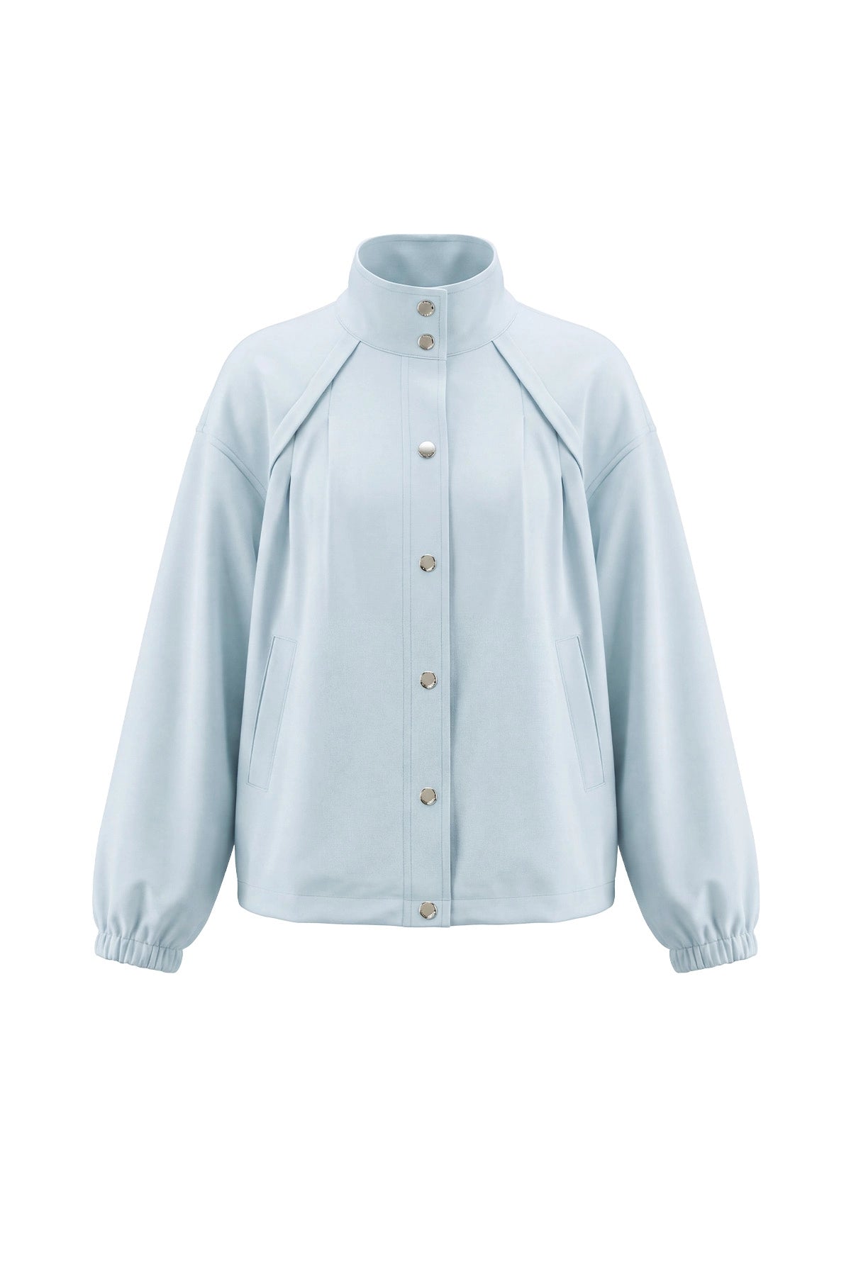 Womens Light Blue Cropped Bomber Jackets | CicyBell