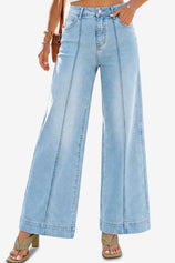 Womens Light Blue Baggy Wide Leg Jeans | CicyBell
