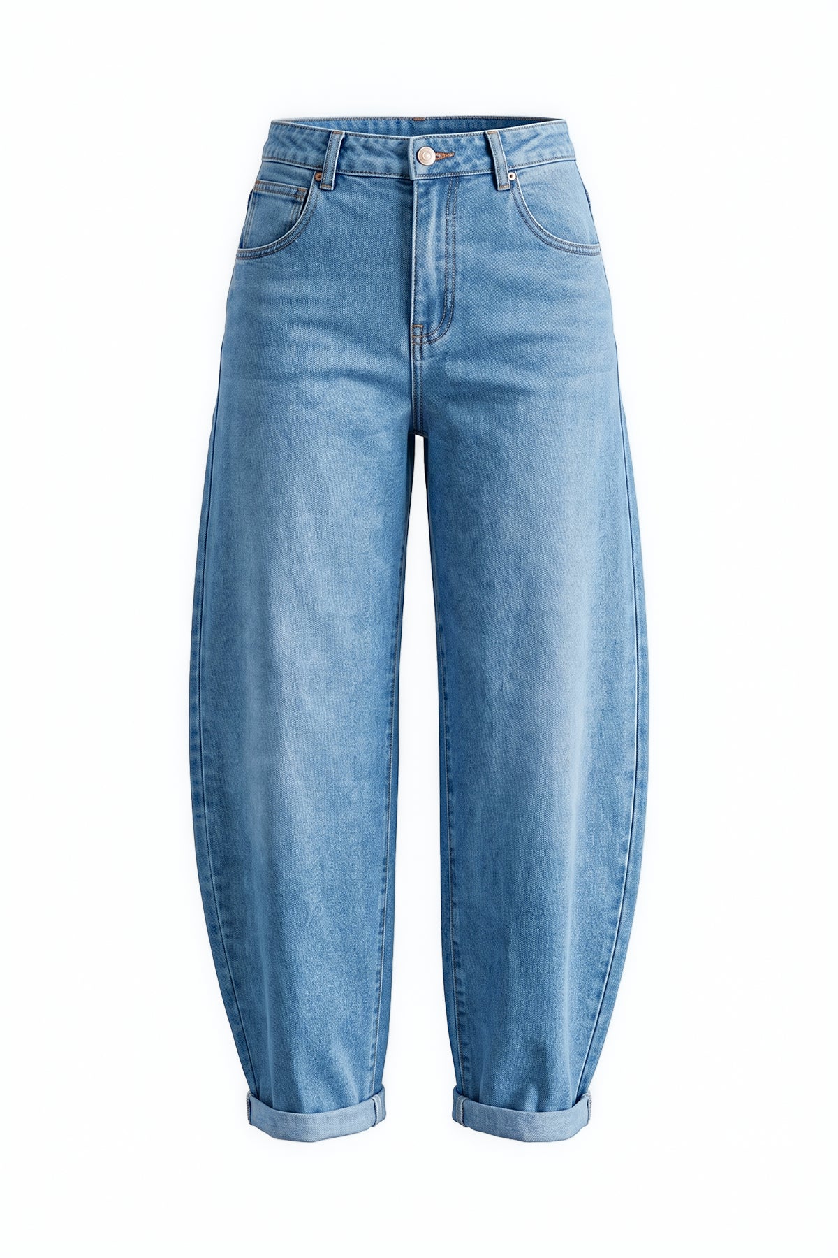 Womens Light Blue Baggy Barrel Jeans | CicyBell
