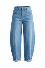 Womens Light Blue Baggy Barrel Jeans | CicyBell