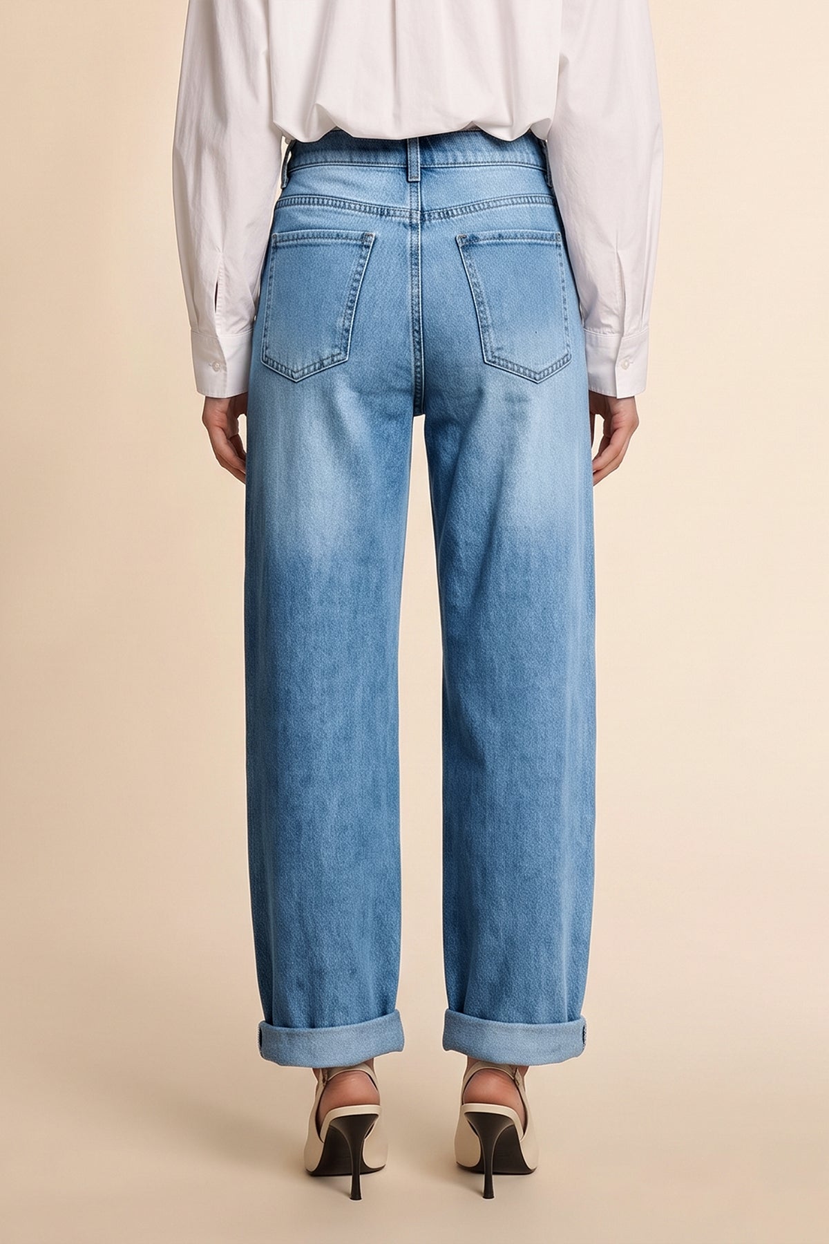 Womens Light Blue Baggy Barrel Jeans | CicyBell
