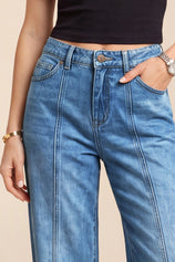 Womens Light Blue High Waisted Baggy Jeans | CicyBell