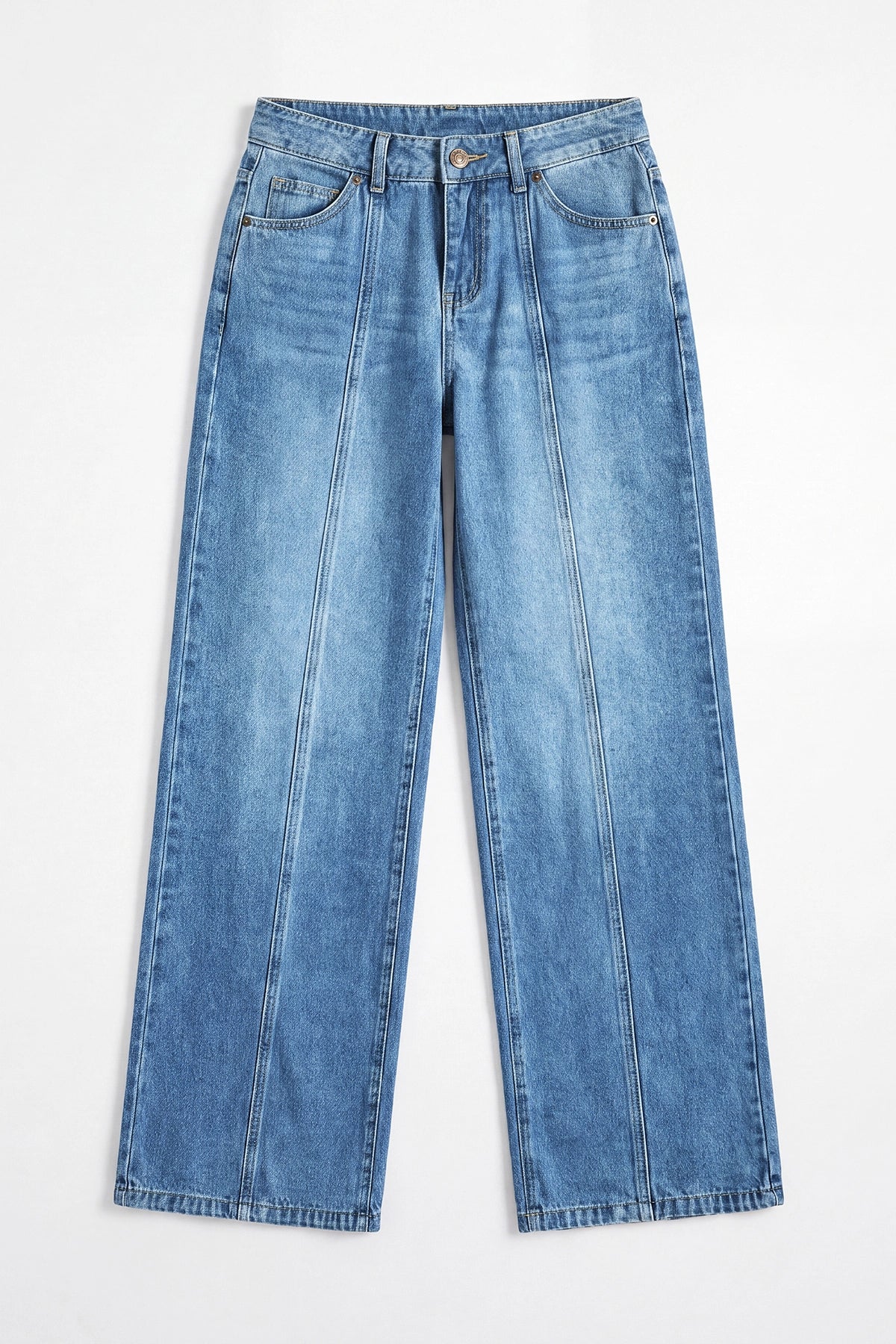 Womens Light Blue High Waisted Baggy Jeans | CicyBell