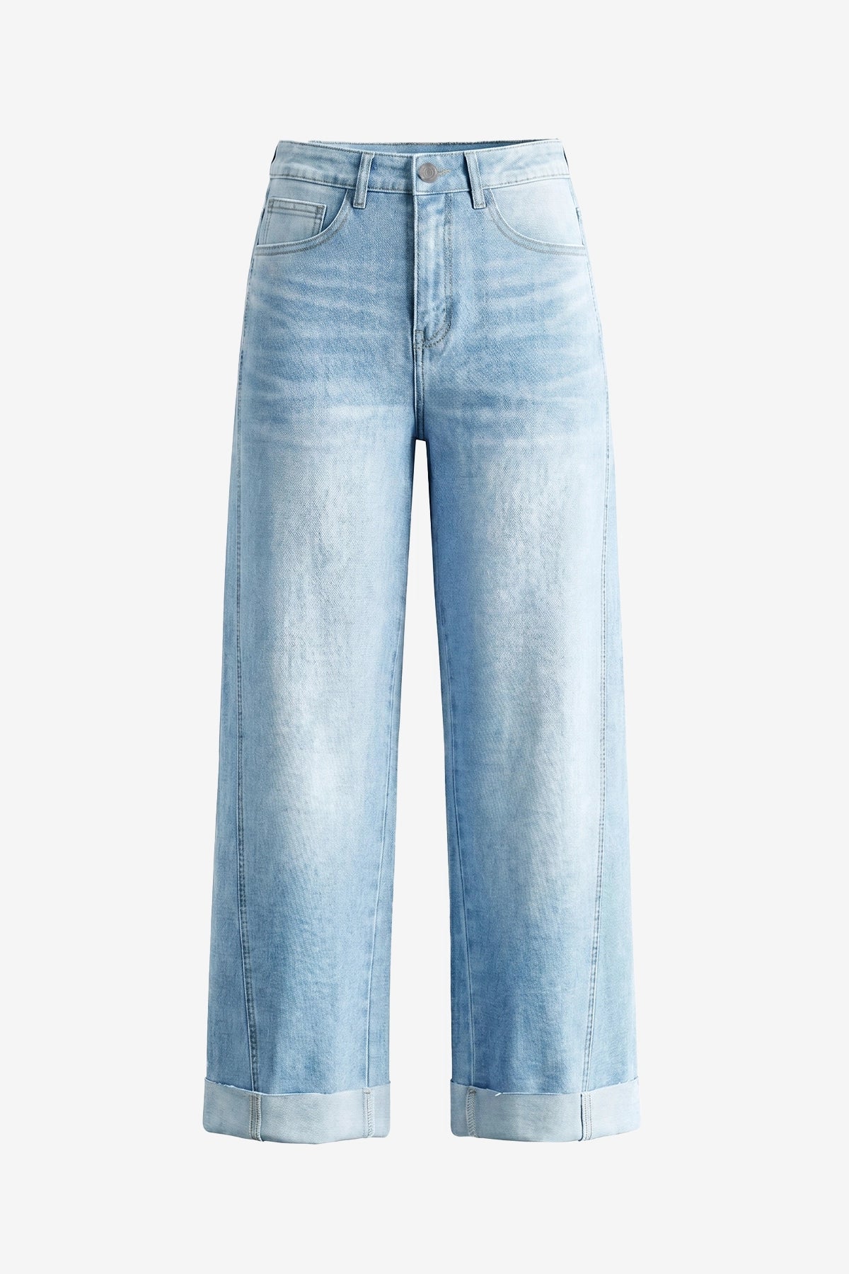Womens  Light Blue Cropped High Waisted Jeans | CicyBell