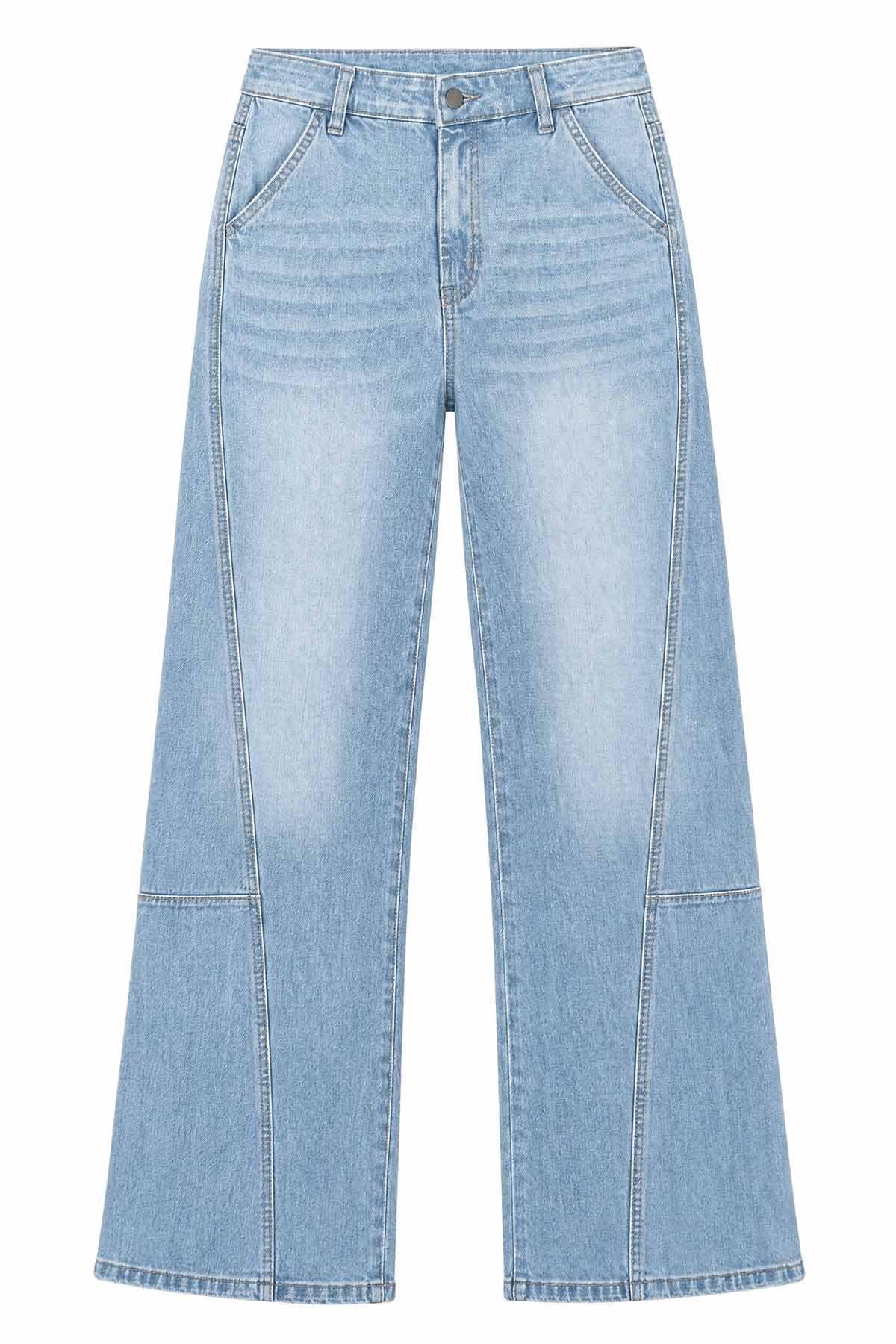 Womens Light Blue Baggy Wide Leg Jeans | CicyBell
