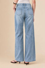 Womens Light Blue Baggy Wide Leg Jeans | CicyBell