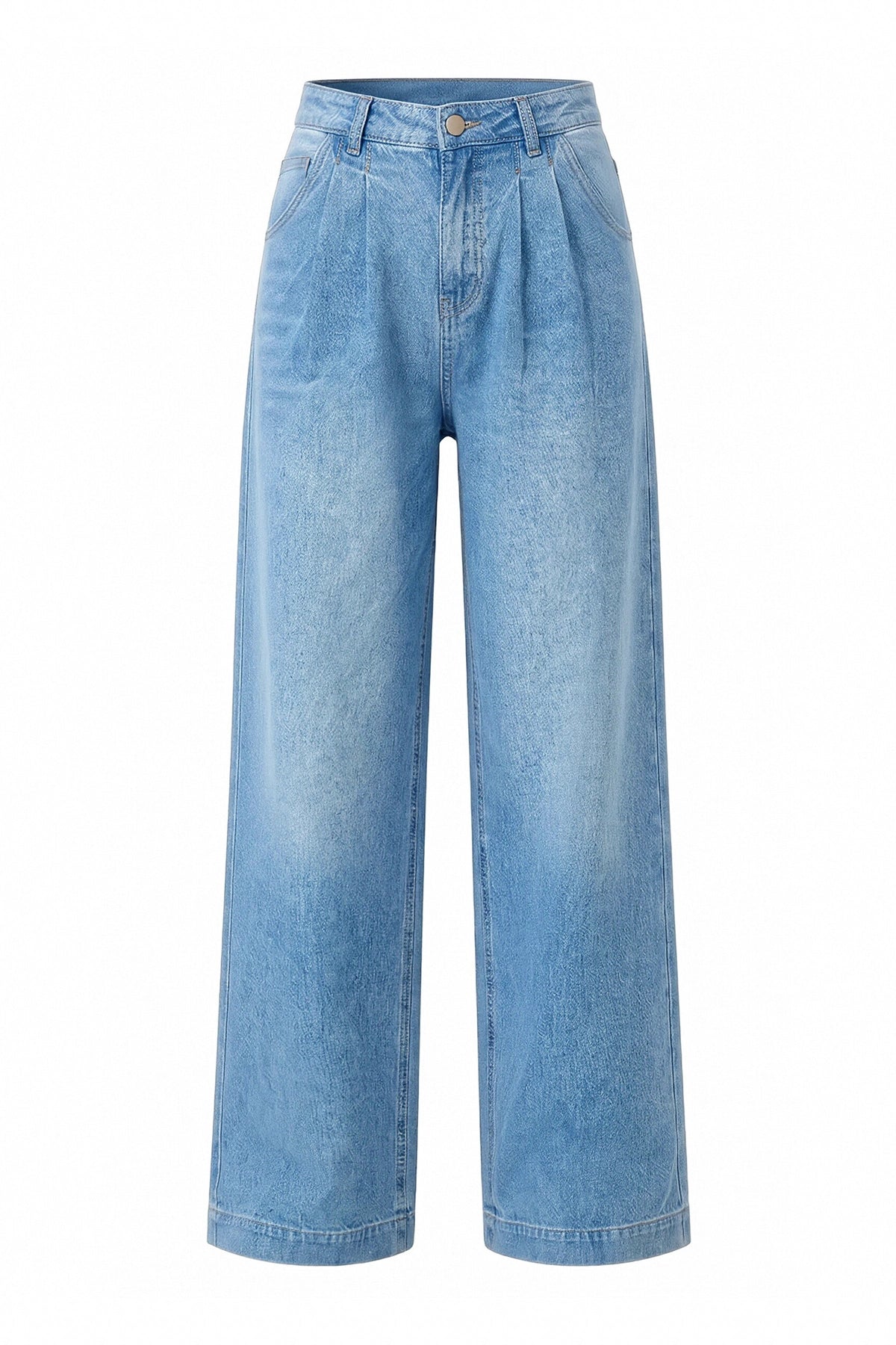 Womens Light Blue Blue Baggy Wide Leg Jeans| CicyBell
