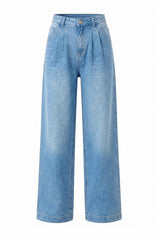 Womens Light Blue Blue Baggy Wide Leg Jeans| CicyBell