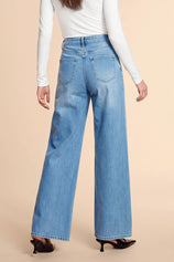Womens Light Blue Blue Baggy Wide Leg Jeans| CicyBell