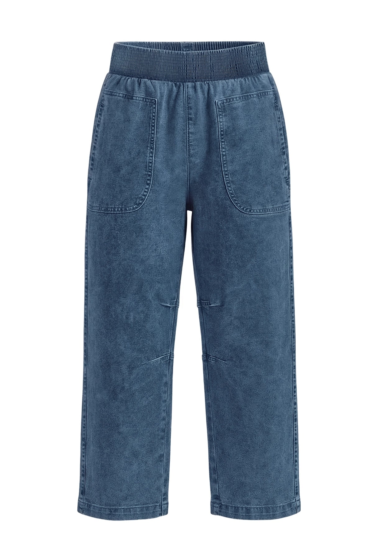 Cicy Bell Womens Light Blue Smocked Barrel Jeans