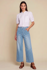 Womens Light Blue Baggy High Waisted Jeans | CicyBell