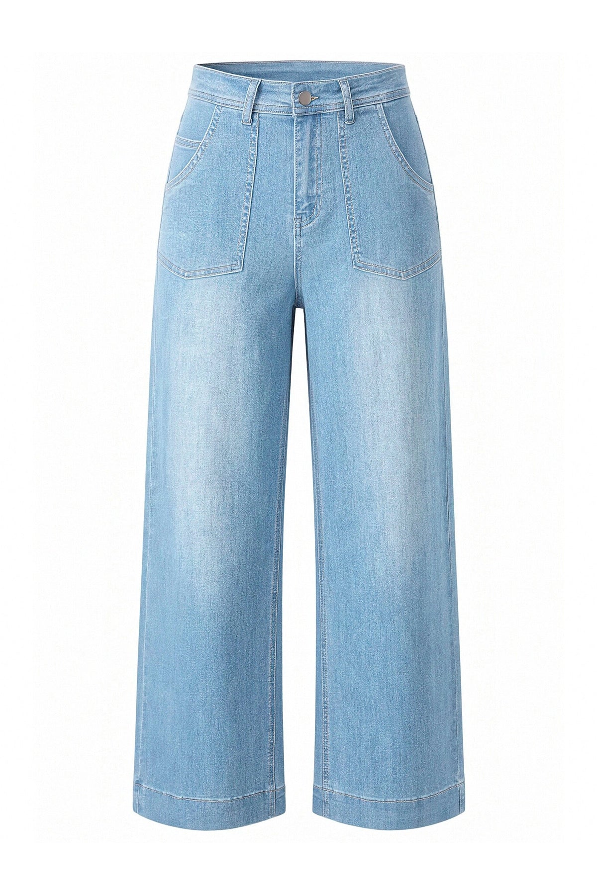 Womens Light Blue Baggy High Waisted Jeans | CicyBell
