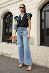 Womens Light Blue High Waisted Straight Jeans | CicyBell