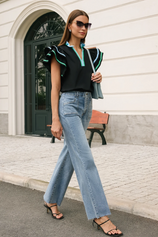Womens Light Blue High Waisted Straight Jeans | CicyBell