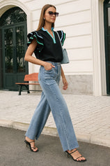 Womens Light Blue High Waisted Straight Jeans | CicyBell