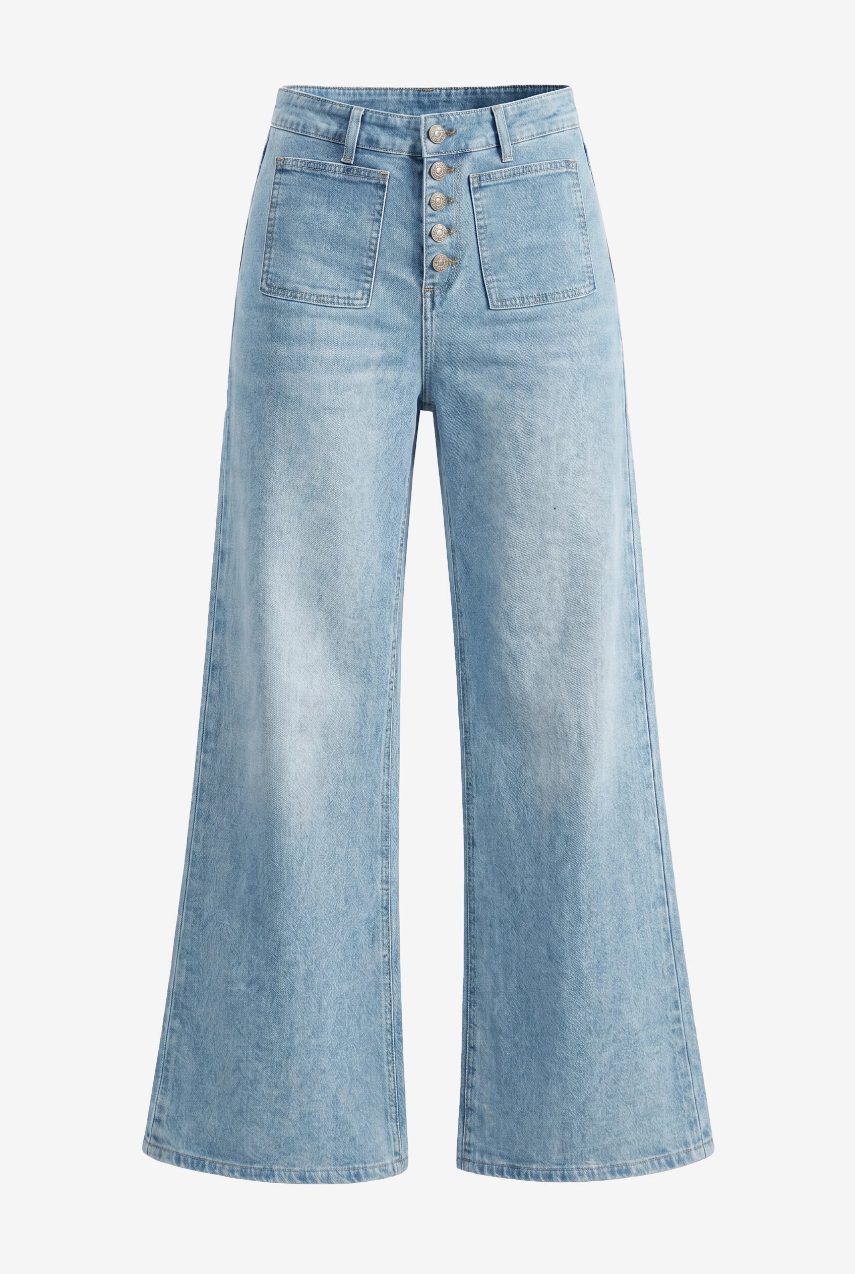 Womens Light Blue Wide Leg High Waisted Jeans | CicyBell