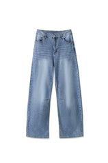 Women Light Blue Casual Barrel Cropped Jeans | CicyBell