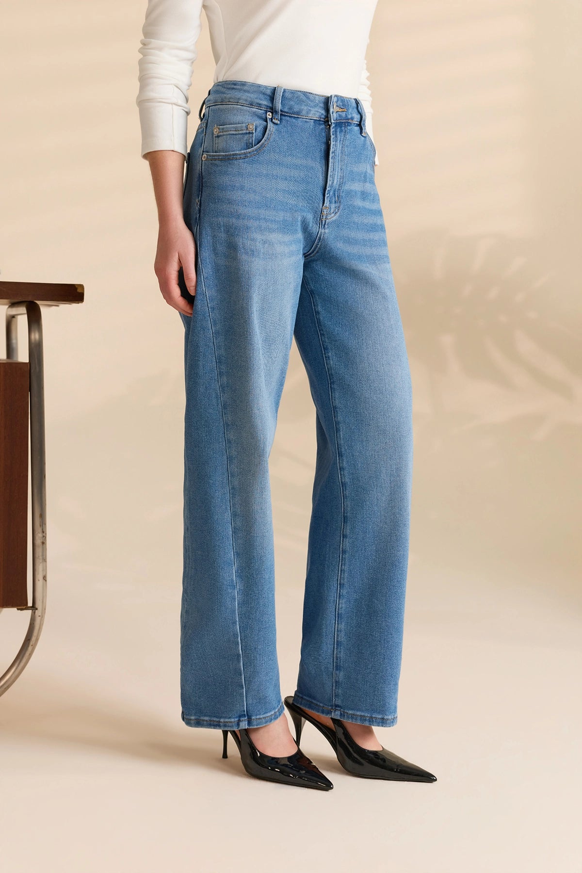 Womens Light Blue High-Waisted Vintage Barrel Jeans | CicyBell
