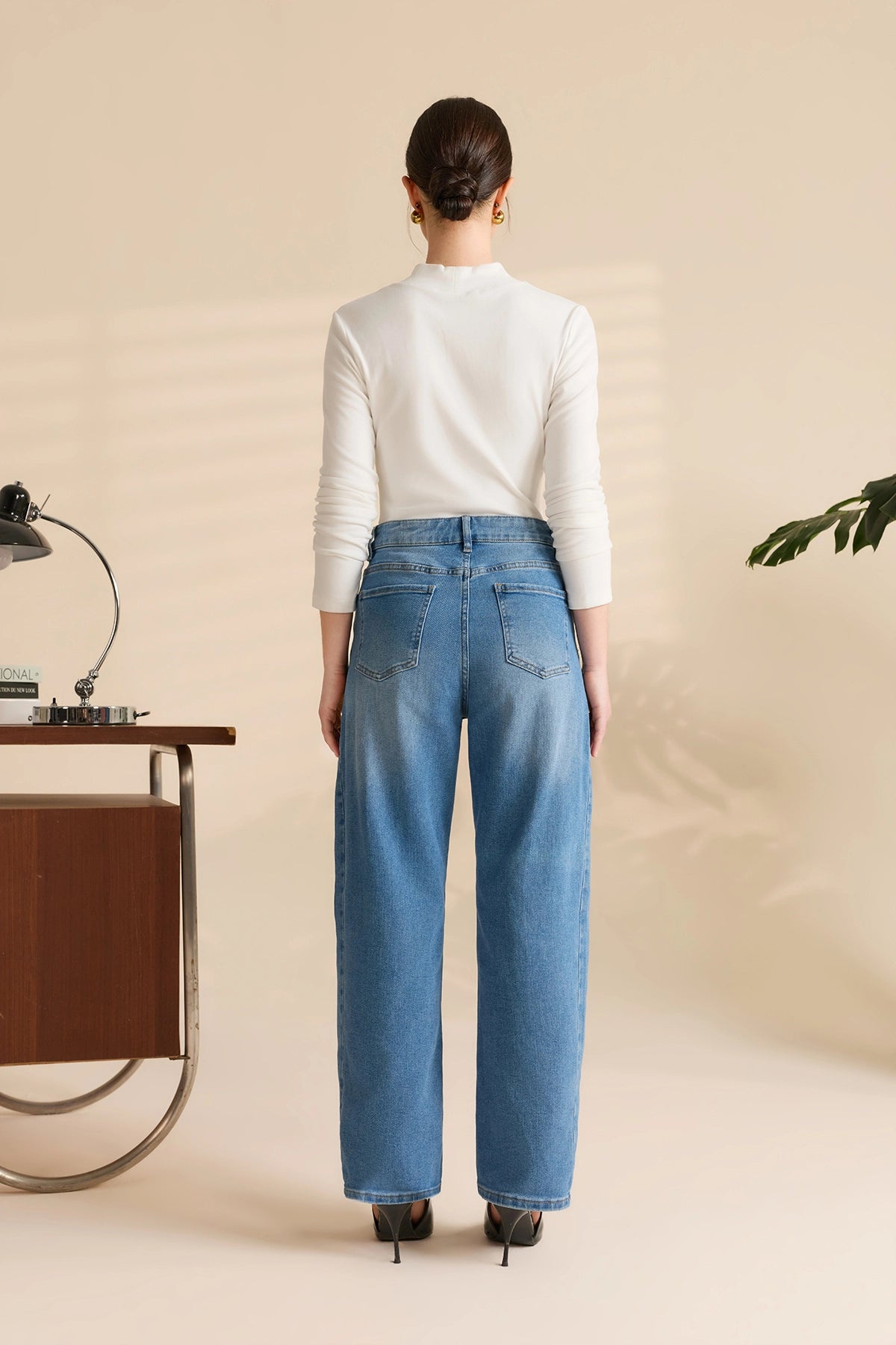 Womens Light Blue High-Waisted Vintage Barrel Jeans | CicyBell