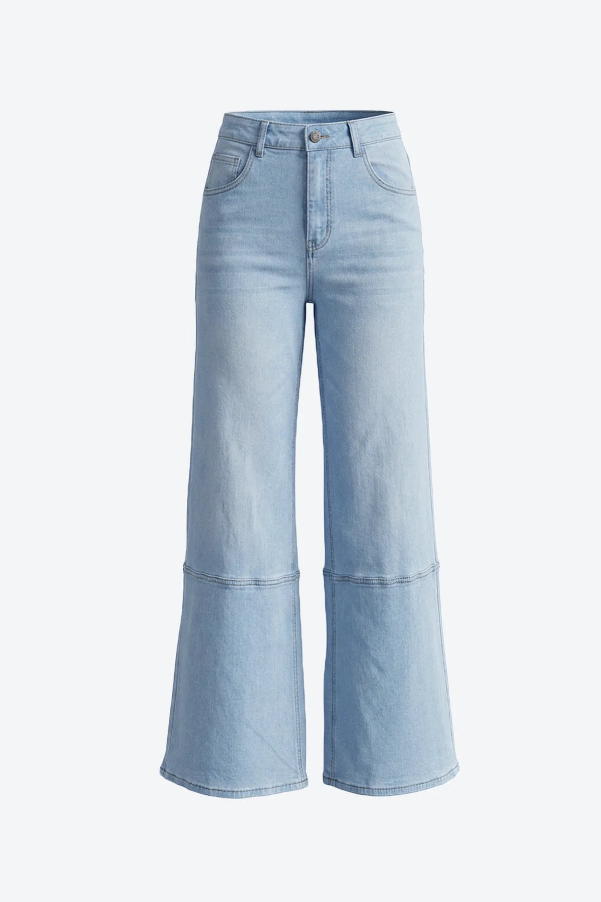 Womens Light Blue High Waisted Bell Bottom Jeans| CicyBell