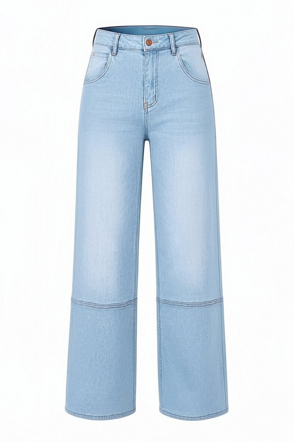 Womens Light Blue High Waisted Bell Bottom Jeans| CicyBell