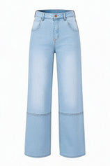 Womens Light Blue High Waisted Bell Bottom Jeans| CicyBell