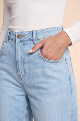 Womens Light Blue High Waisted Bell Bottom Jeans| CicyBell