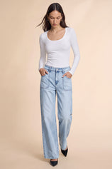 Womens Light Blue High Waisted Jeans | CicyBell