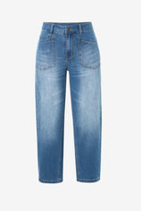 Womens Light Blue Baggy Barrel Jeans | CicyBell
