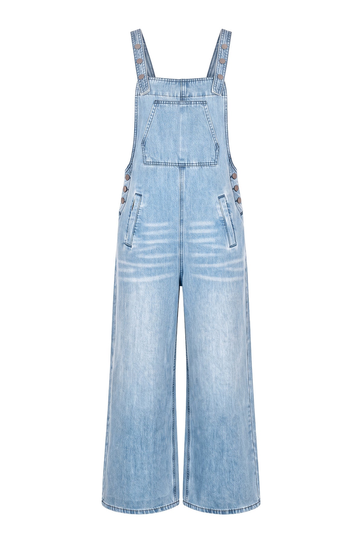 Womens Light Blue Bib Denim Overalls | CicyBell