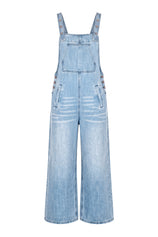 Womens Light Blue Bib Denim Overalls | CicyBell