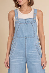 Womens Light Blue Bib Denim Overalls | CicyBell