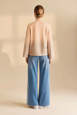 Womens Light Blue Stretch Wide Leg Pull-On Jeans | CicyBell