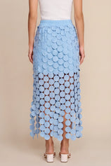 Cicy Bell Womens Light Blue Hollow Out Maxi Skirts