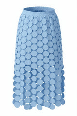 Cicy Bell Womens Light Blue Hollow Out Maxi Skirts