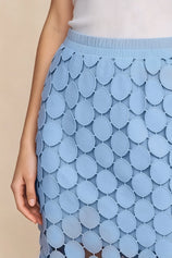 Cicy Bell Womens Light Blue Hollow Out Maxi Skirts