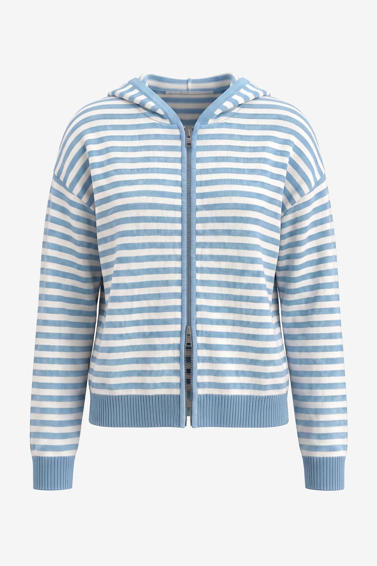 Womens Light Blue Striped Cardigan Sweaters | CicyBell