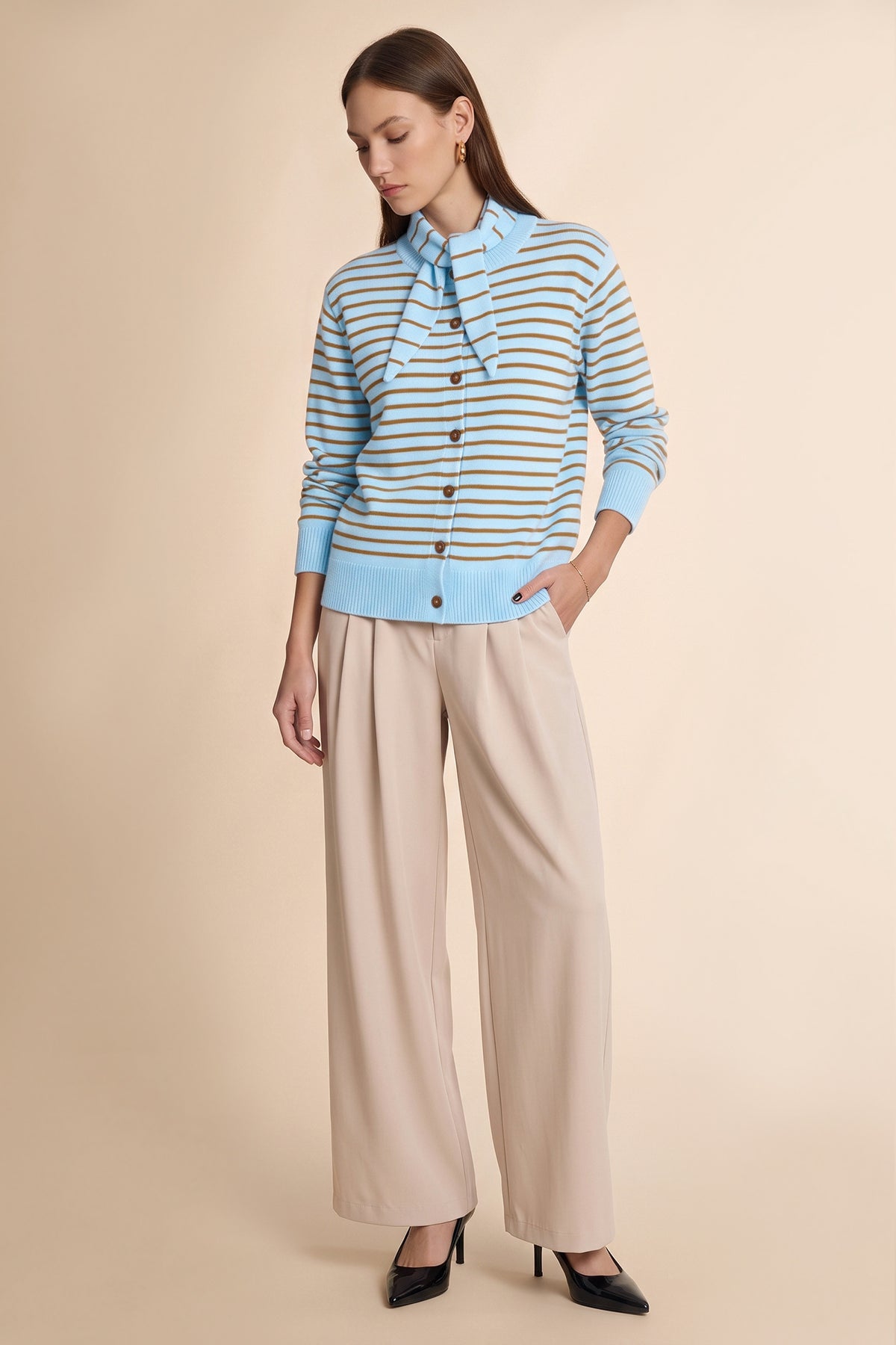 Womens Light Blue Button Down Cardigans | CicyBell