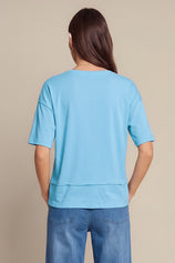 Womens Light Blue Summer V Neck T Shirts | CicyBell
