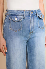 Womens Light Blue Wide Leg Jeans | CicyBell