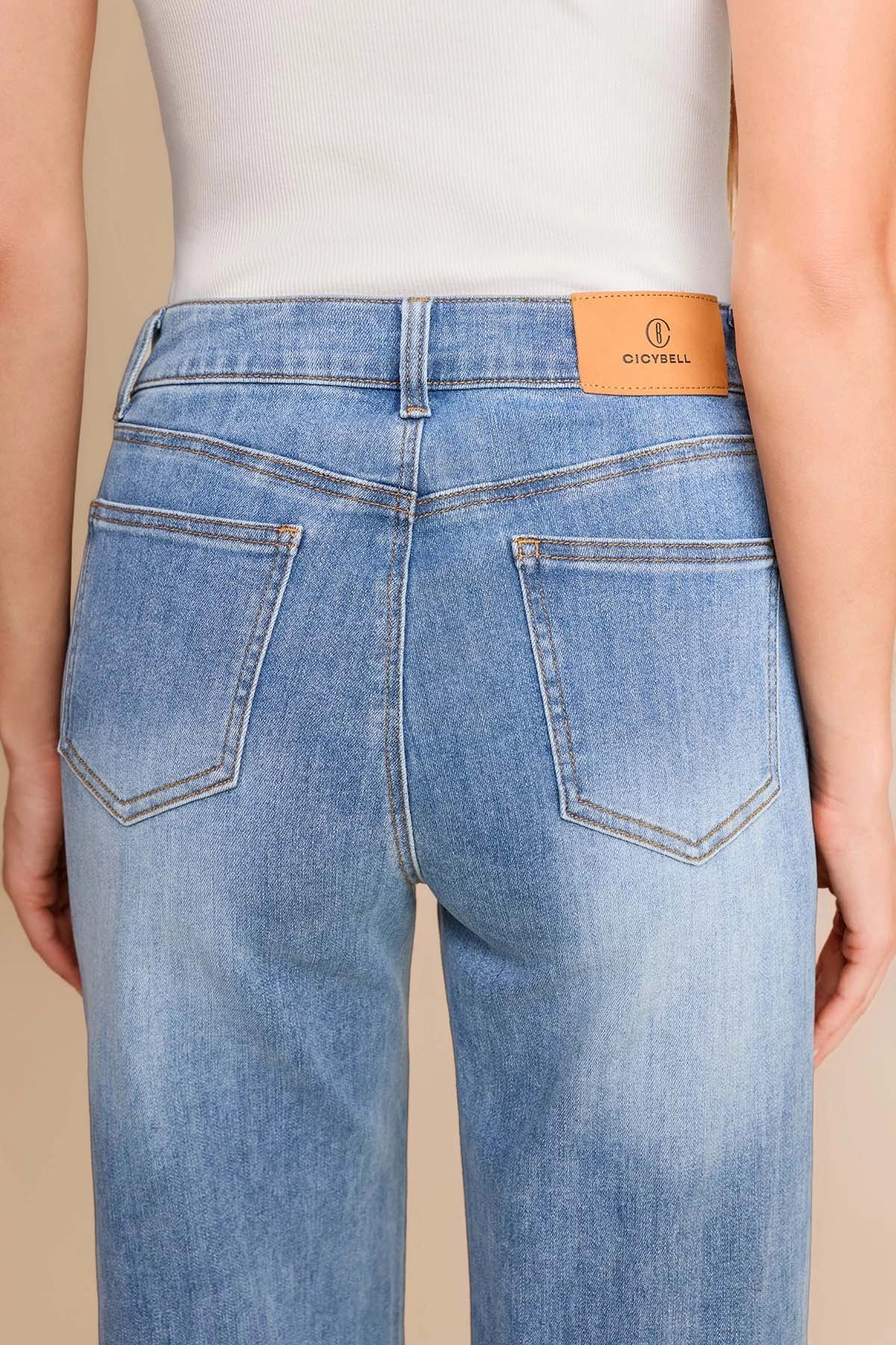 Womens Light Blue Wide Leg Jeans | CicyBell