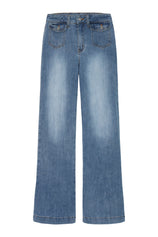 Womens Light Blue Wide Leg Jeans | CicyBell