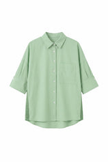 Womens Light Green Oversized Button Down Shirts | CicyBell
