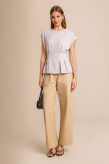 Womens Light Grey Cap Sleeve Tank Tops | CicyBell