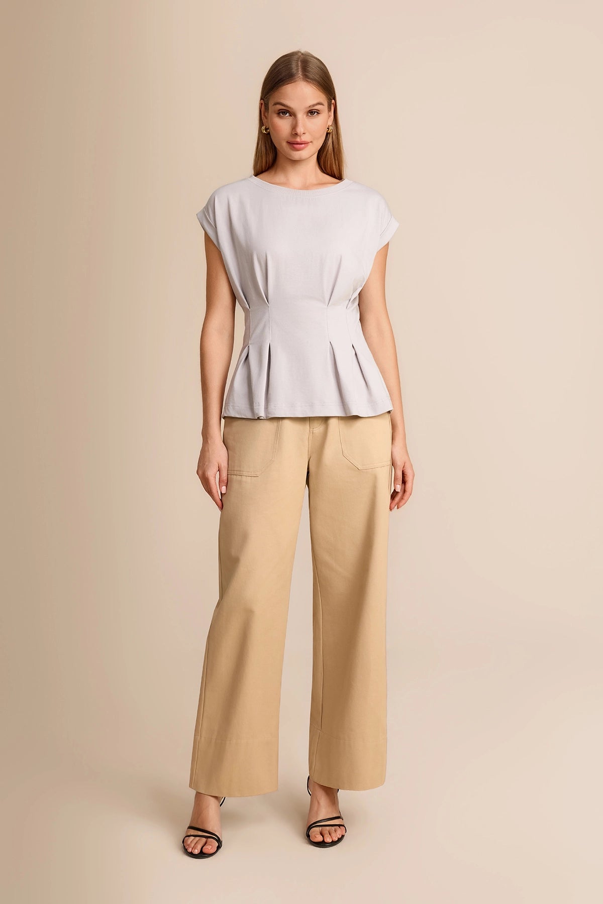 Womens Light Grey Cap Sleeve Tank Tops | CicyBell