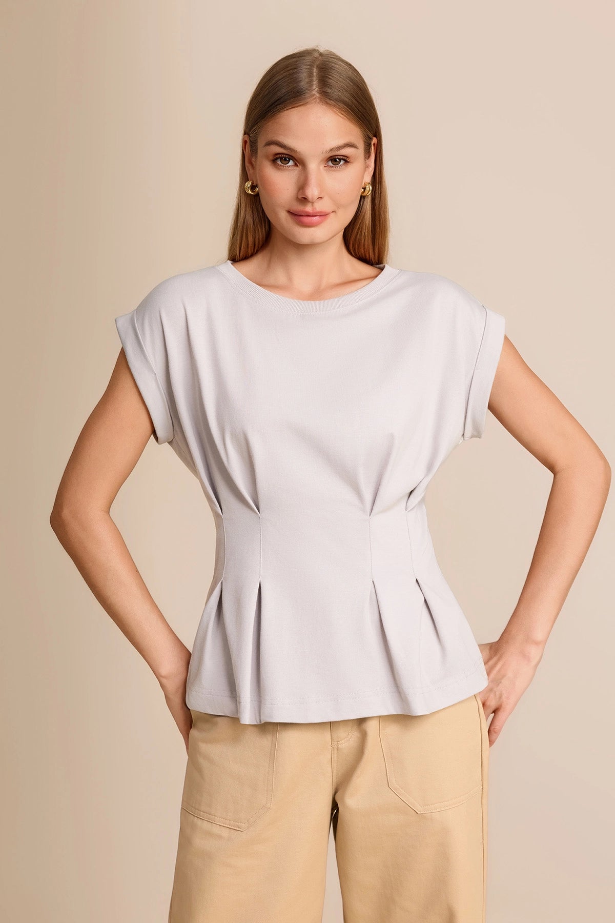 Womens Light Grey Cap Sleeve Tank Tops | CicyBell