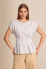 Womens Light Grey Cap Sleeve Tank Tops | CicyBell